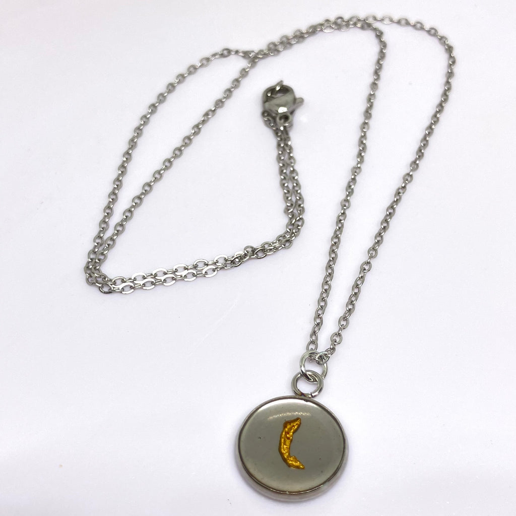 Gold Nugget Necklace (silvery chain)
