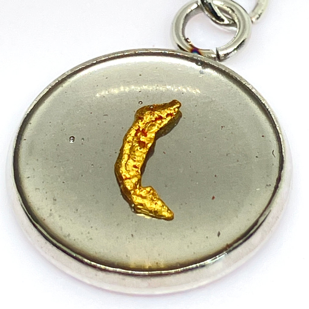 Gold Nugget Necklace (silvery chain)