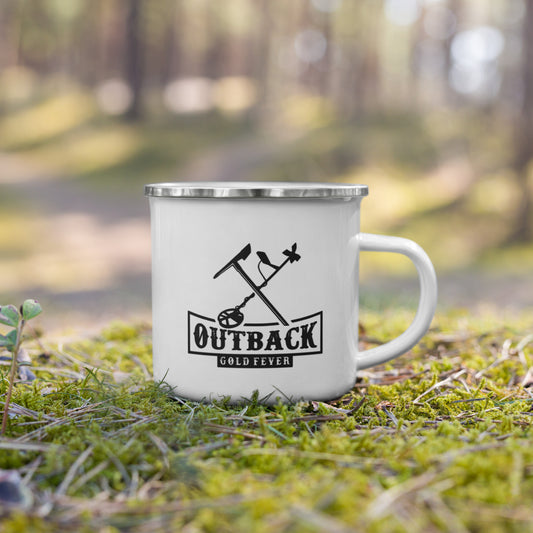 White Enamel Mug "Outback Gold Fever"