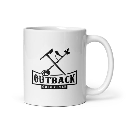 White Ceramic Mug "Outback Gold Fever"